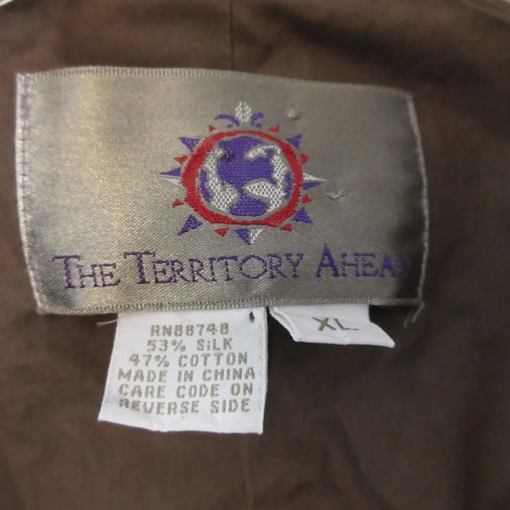 Territory Ahead‎ Corduroy Blazer Men XL Brown Silk Cotton Vintage Unstructured
